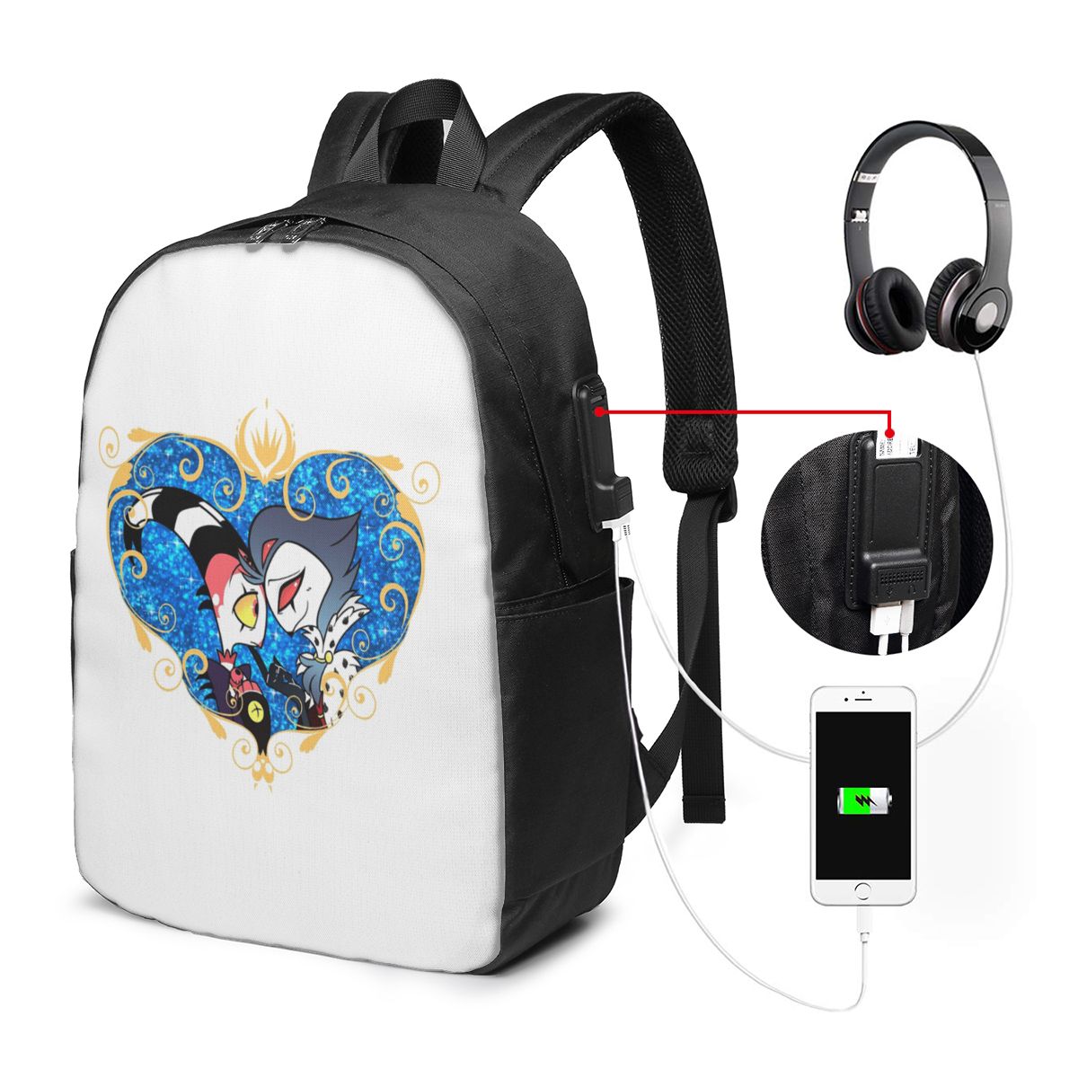 Laptop Bag - Mochila Helluva Boss Stolas y Blitzo