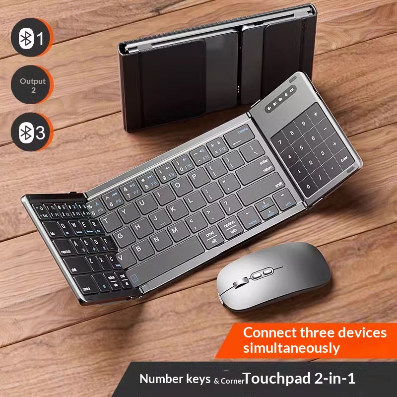 Laptop Mouse - Teclado inalámbrico Bluetooth plegable Mengzu con